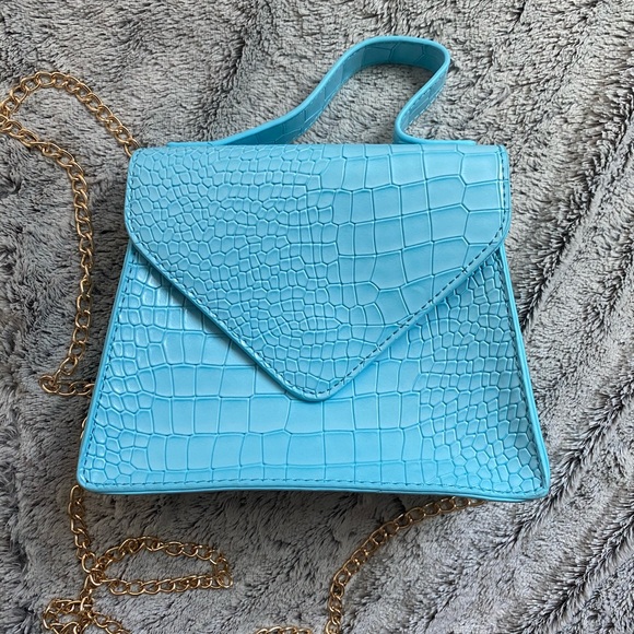 Blue croc bag - Picture 1 of 1